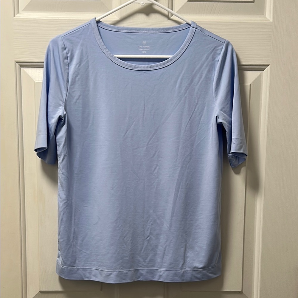 T By Talbots Light Blue Short Sleeve Top Size XS